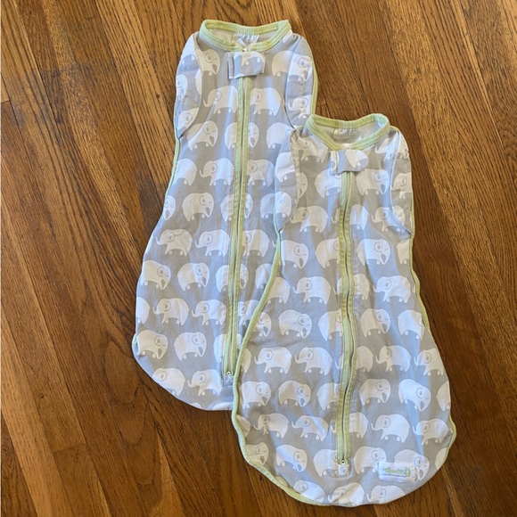 Woombie elephant swaddle/sleep sack transitions size 0-3 months 5-13 lb - Picture 2 of 5